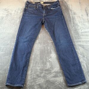 J Crew 484 Jeans Mens 34x32 Dark Blue Denim 100% Cotton Straight Preppy Mid Rise